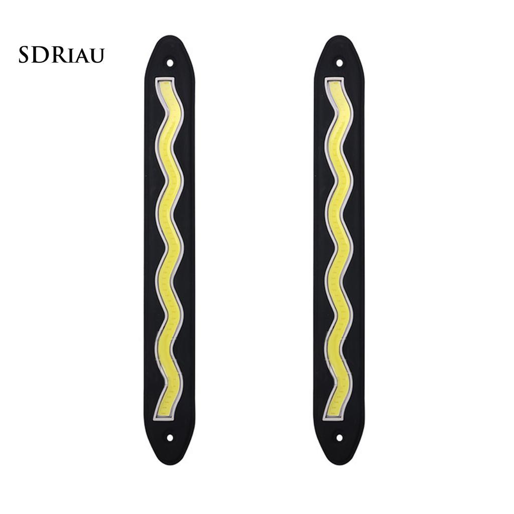 2 Đèn Led Ban Ngày Cob Silicon 12v Cho Xe Hơi