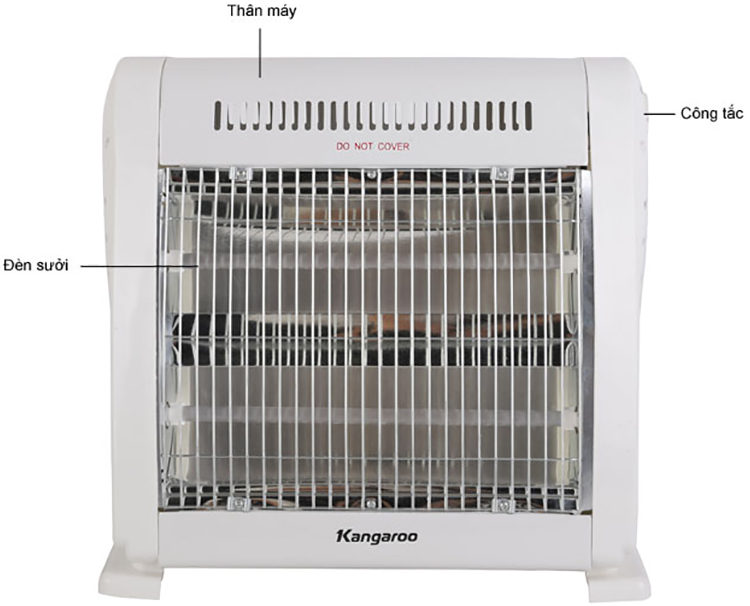 Hình ảnh Đèn Sưởi Halogen Nhà Tắm Kangaroo KG1016C (800W) - Hàng chính hãng