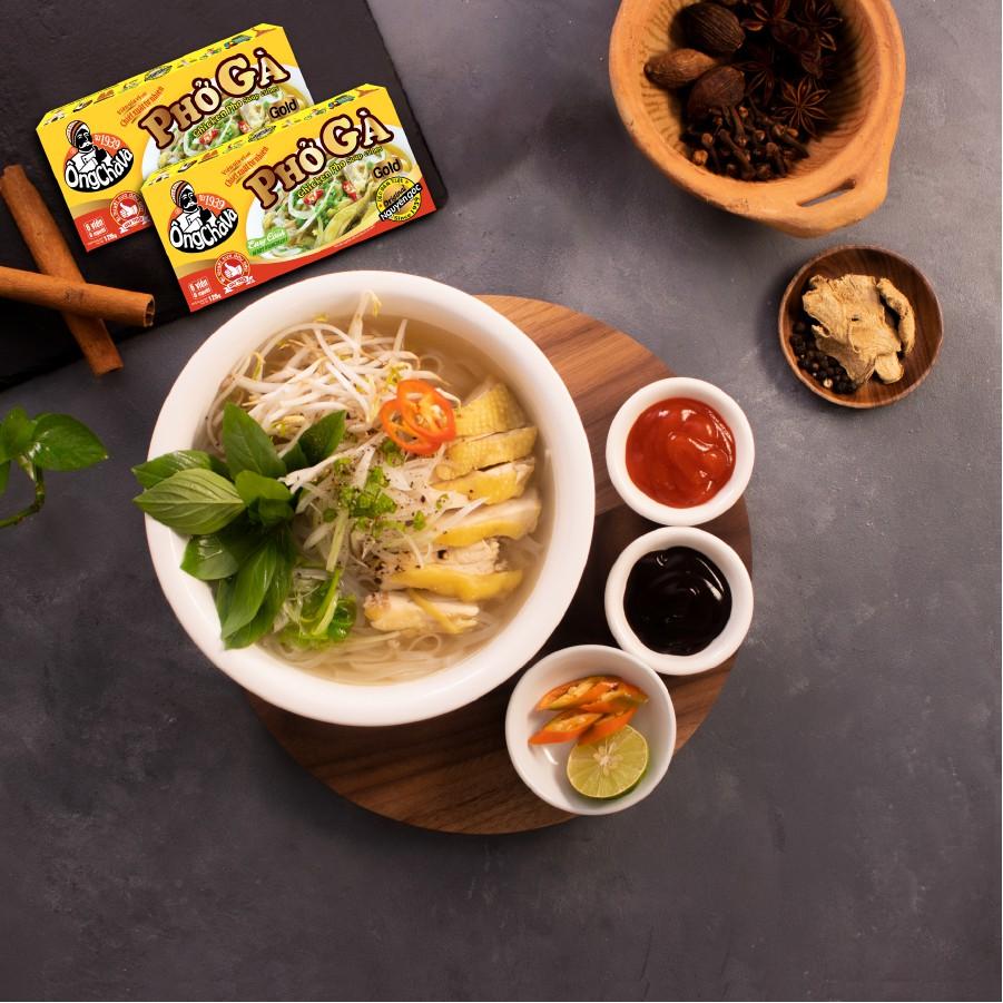 Combo 10 Hộp Viên Gia Vị Phở Gà Ông Chà Và 126g ( Chicken Pho Soup Cubes)