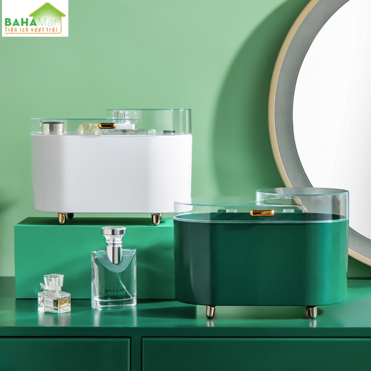 HỘP ĐỰNG NƯỚC HOA ĐỂ BÀN TRANG ĐIỂM "BAHAMAR" trang nhã và gọn gàng, tránh bụi bẩn