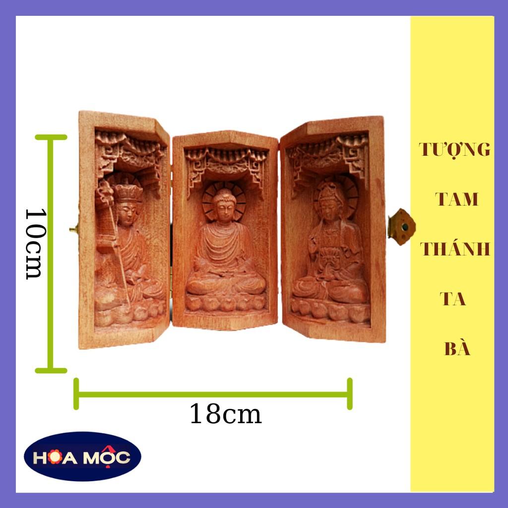 Tượng Tam Thánh Ta Bà màu nâu gỗ [free ship]tượng Địa Tạng Vương bồ tát, làm quà tặng, trang trí