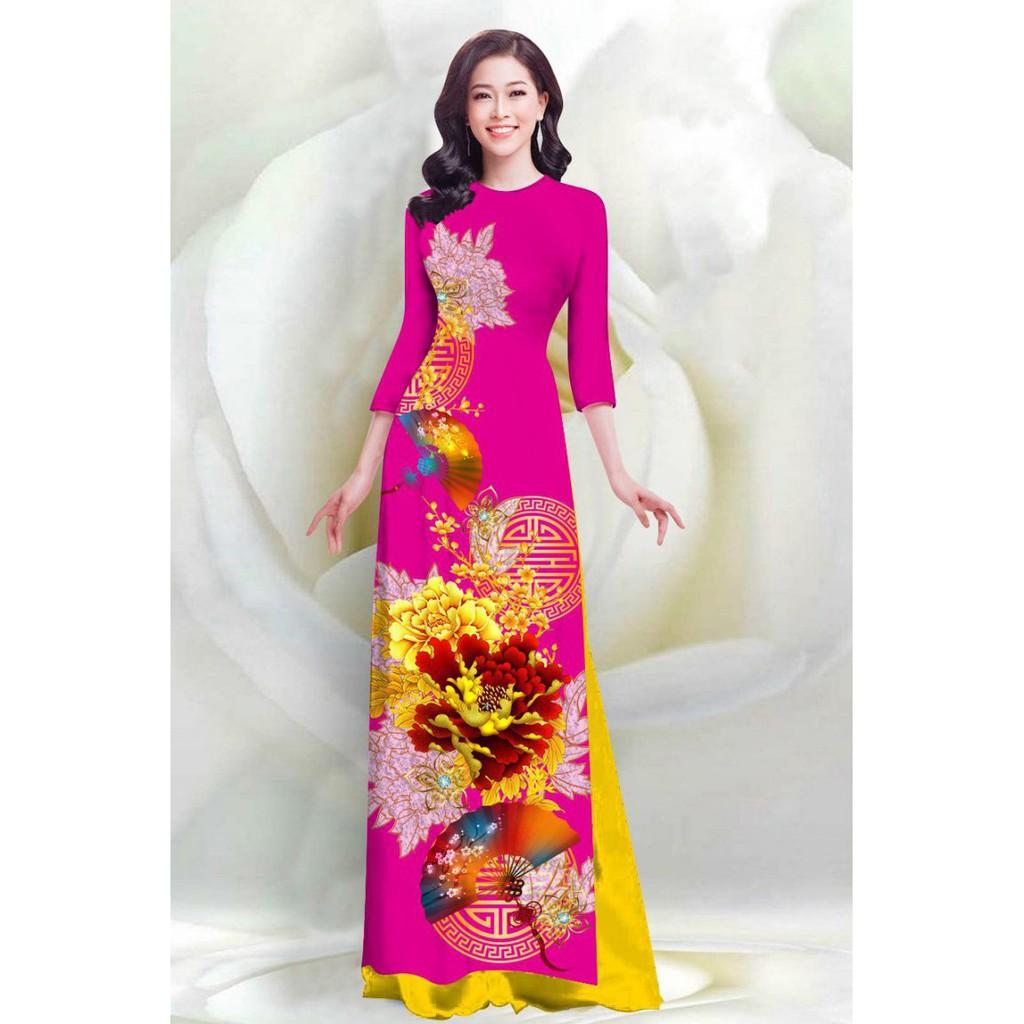 Áo Dài Họa Tiết In 4D Duyên Dáng - QA0104