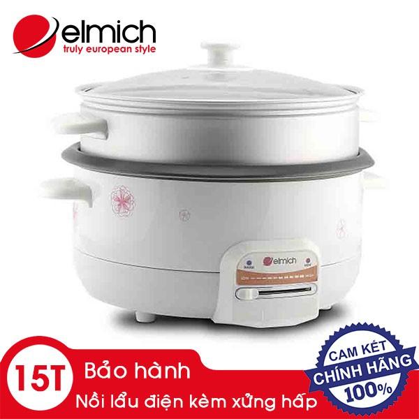 Nồi Lẩu Điện Đa Năng Elmich EL-3566 Tặng Kèm Xửng Hấp Hàng Chính Hãng