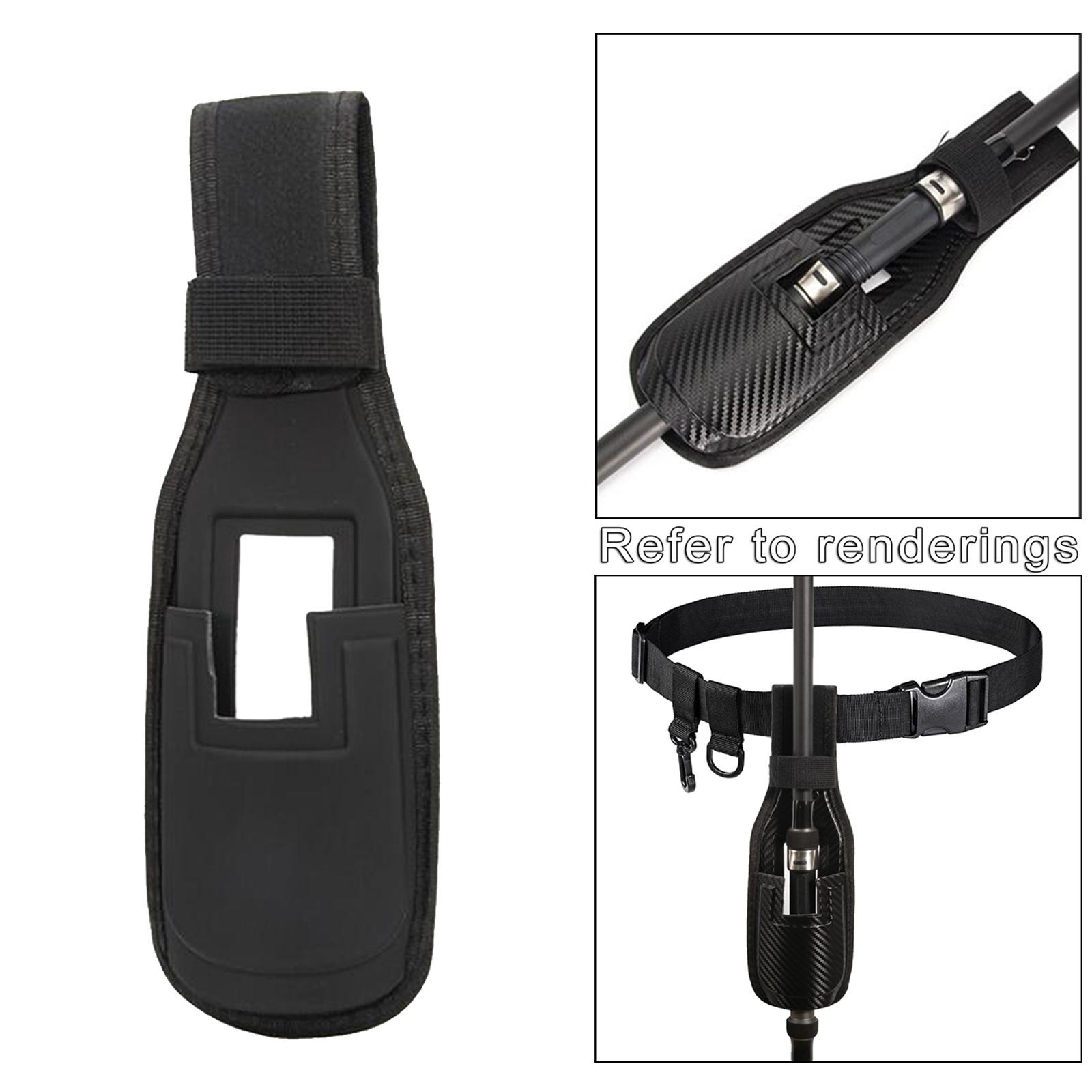 Waist Belt Fishing Rod Holder Support Stand Carrier Waist Bag Matt Black