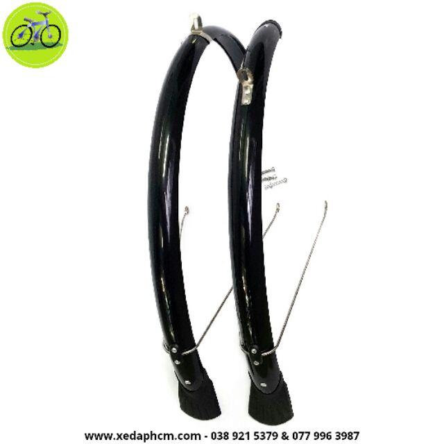 Dè chắn bùn xe đạp touring, city bánh 700c nhựa dẻo, vè xe đen full