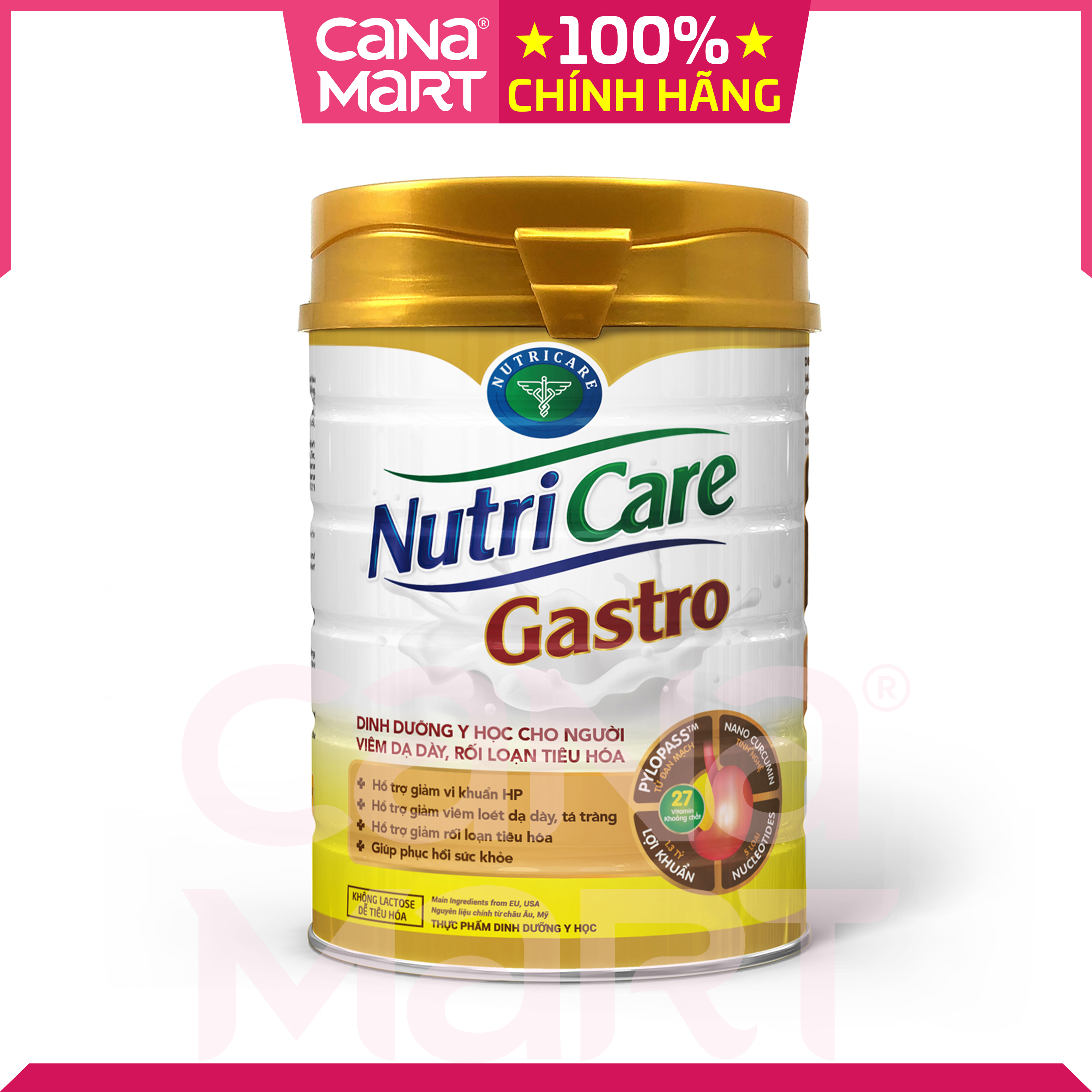 Sữa bột Nutricare Gastro dinh dưỡng y học cho người viêm dạ dày, rối loạn tiêu hóa (900g)