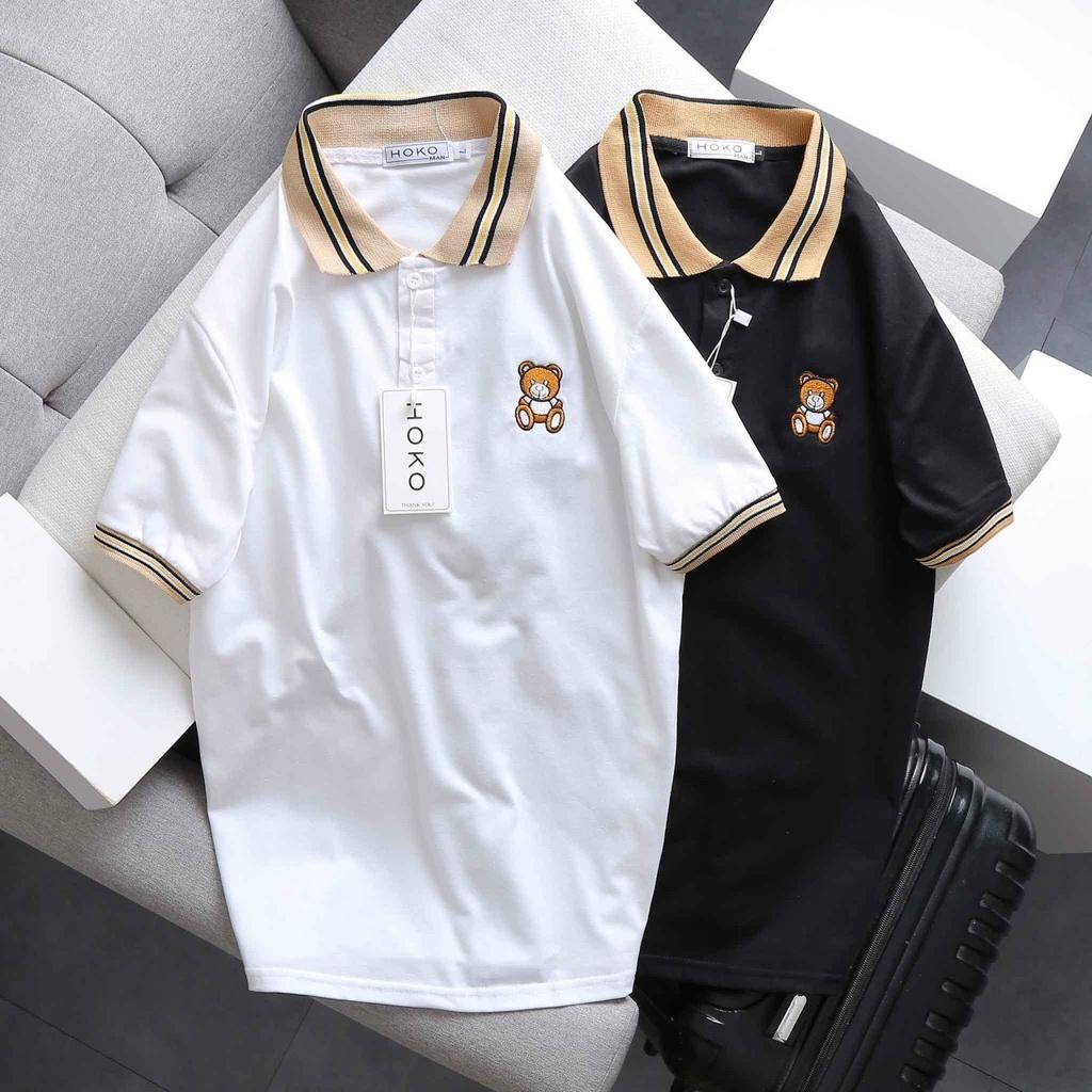 Áo Polo nam gấu thêu PL01 vải Cotton cá sấu cao cấp xuất xịn dệt bo dày dặn chuẩn form áo thun cổ bẻ tay ngắn