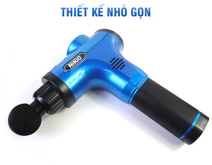 Súng Massage Cầm Tay Nikio NK-170A - Kỹ Thuật Mát Xa Gõ Hiện Đại, Tác Động Sâu, Hỗ Trợ Giãn Cơ Toàn Thân - 4 Đầu Thay Thế, 6 Cấp Độ Mát Xa, Pin Sạc Không Dây 2000 mAh