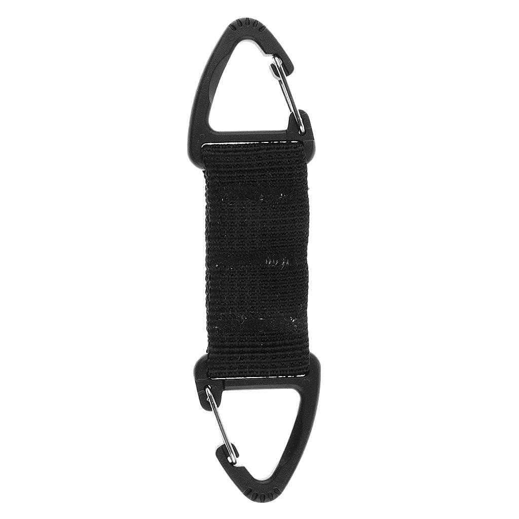4X Outdoor Hiking Webbing Belts with Carabiner Clip Nylon Webbing Buckle