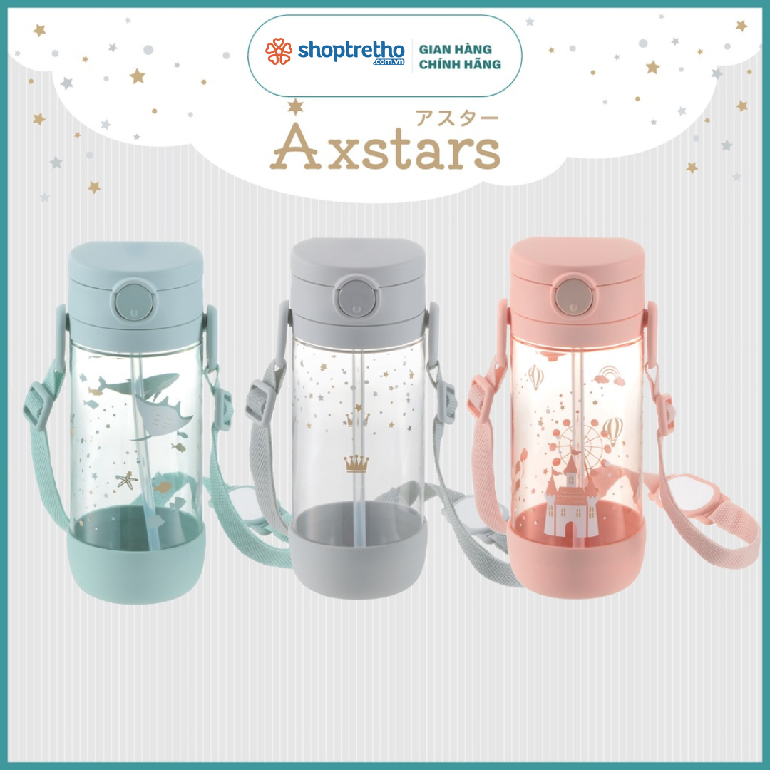 Bình ống hút 450ml AXSTARS Richell Nhật Bản chống sặc cho bé từ 8 tháng | Baby