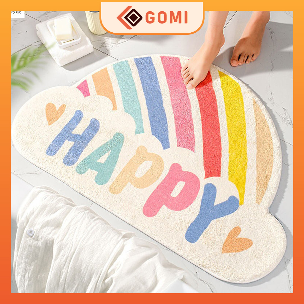 Thảm Chùi Chân Thảm Lau Chân Thảm Lông Mềm Chống Trượt Bán Nguyệt