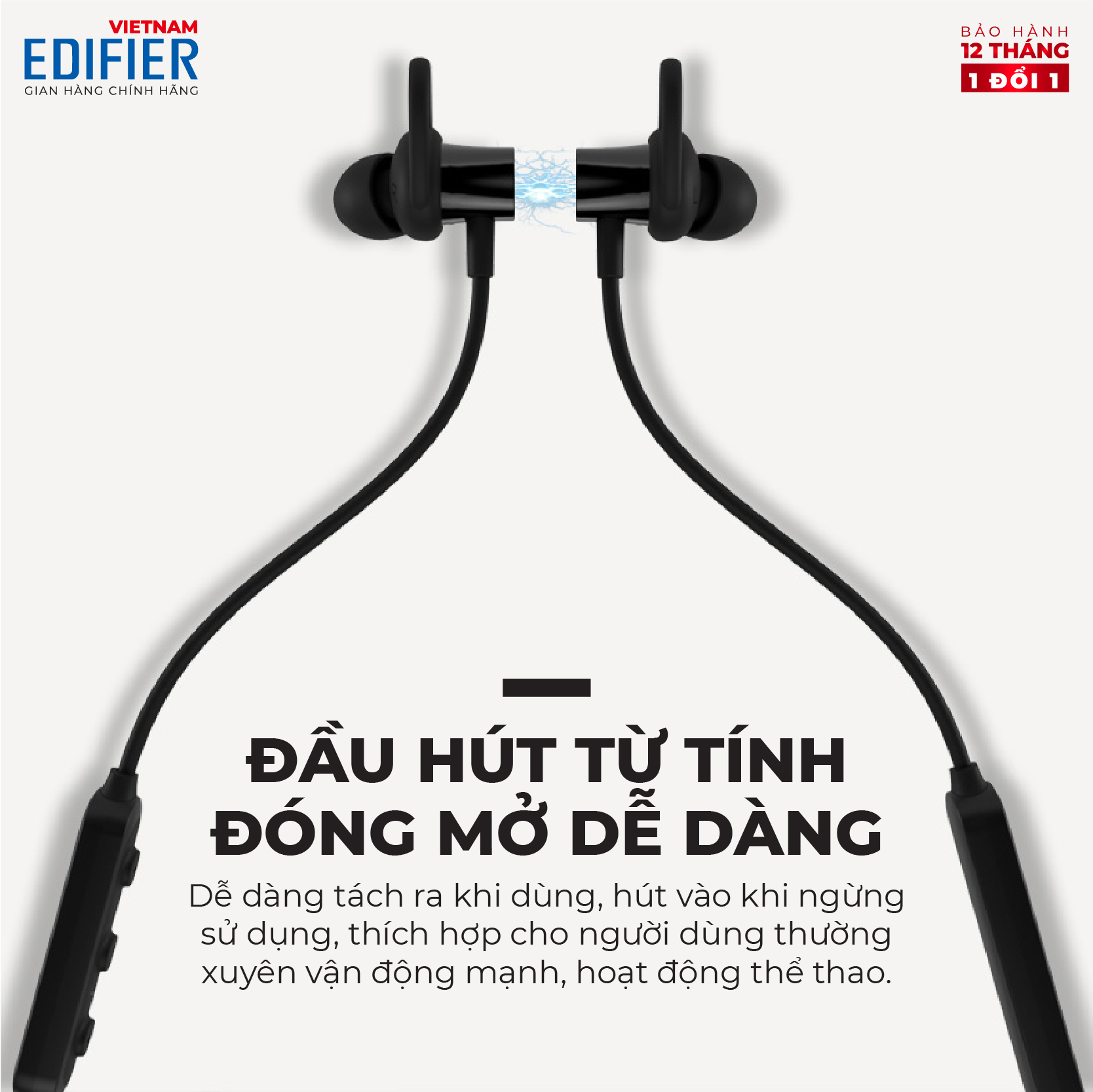 Tai nghe Bluetooth 5.1 EDIFIER W200BT Plus Âm thanh Stereo Chống nước IPX5 - Hàng chính hãng