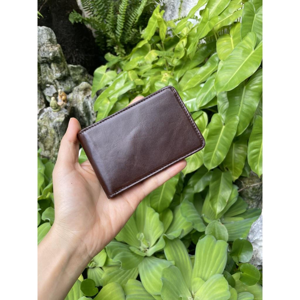 Ví Nam Da Bò Sáp Dầu Cao Cấp Dáng Ngang KT08 Phong Cách Cổ Điển Chất Da Mềm Mại Đựng Thẻ ATM Bóp Da Nam Mini Thời Trang