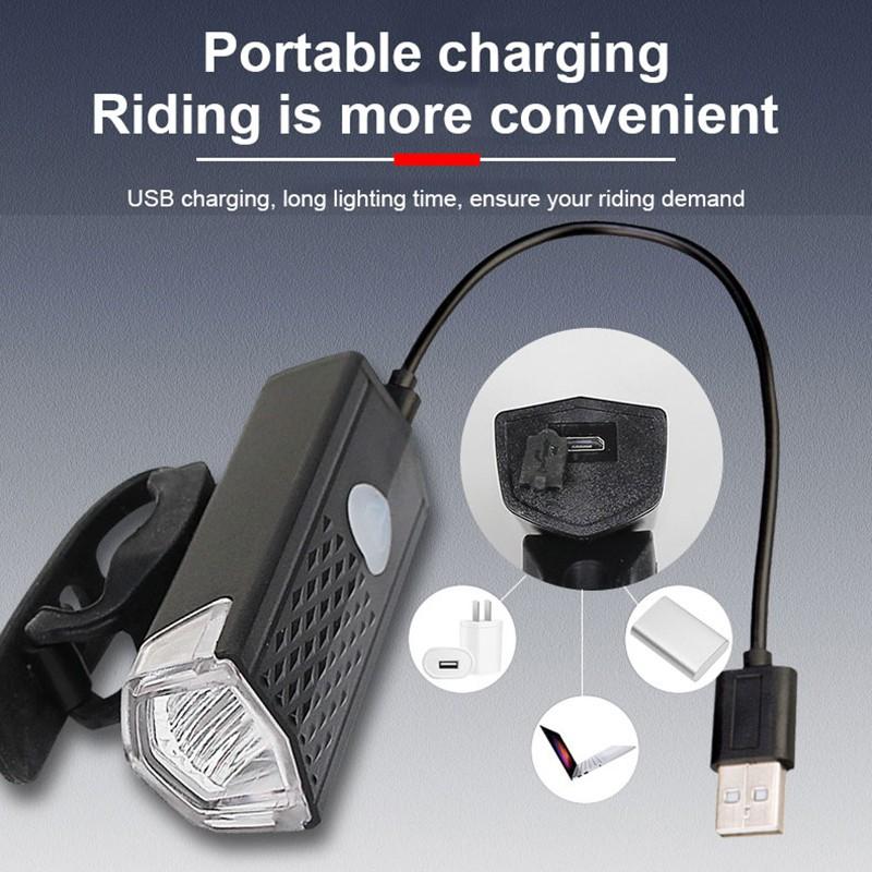 Đèn pha xe đạp chống thấm nước sạc USB tiện dụng