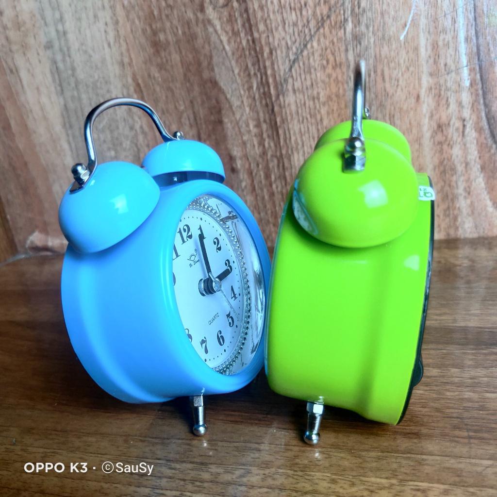 Đồng hồ báo thức hai quả chuông Reo Không cho Ngủ chất liệu kim loại Sơn tĩnh điện