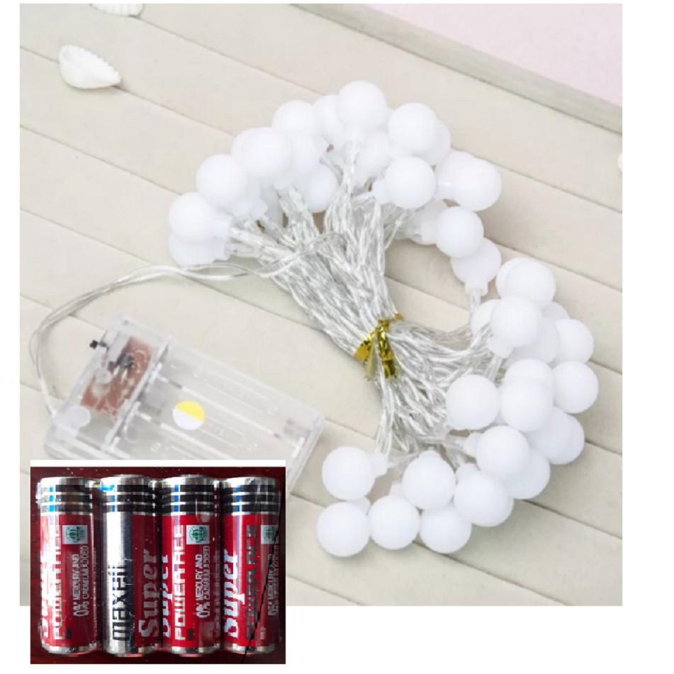 Đèn Cherry ball Dùng Pin Để Ngoài Tiện Lợi Tặng Kèm 3 Pin