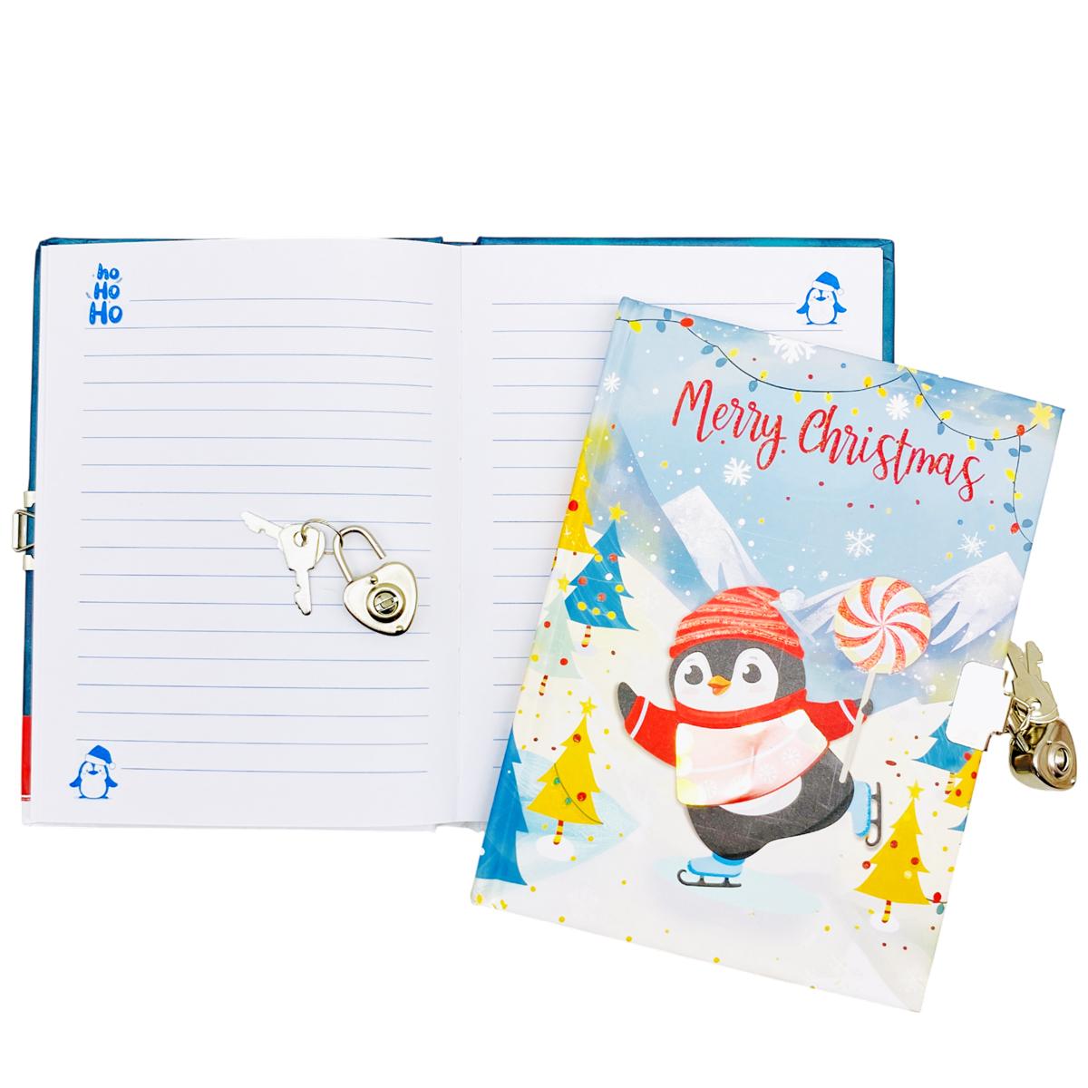 Sổ Nhật Ký Có Khóa Merry Christmas - MP CH24078 - Chim Cánh Cụt