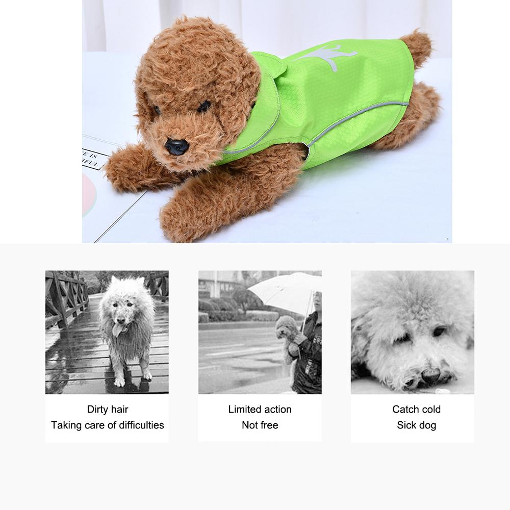 Summer Outdoor Puppy Pet Rain Coat with Reflective Stripe Waterproof Jackets Raincoat for Dogs Cats Apparel Clothes