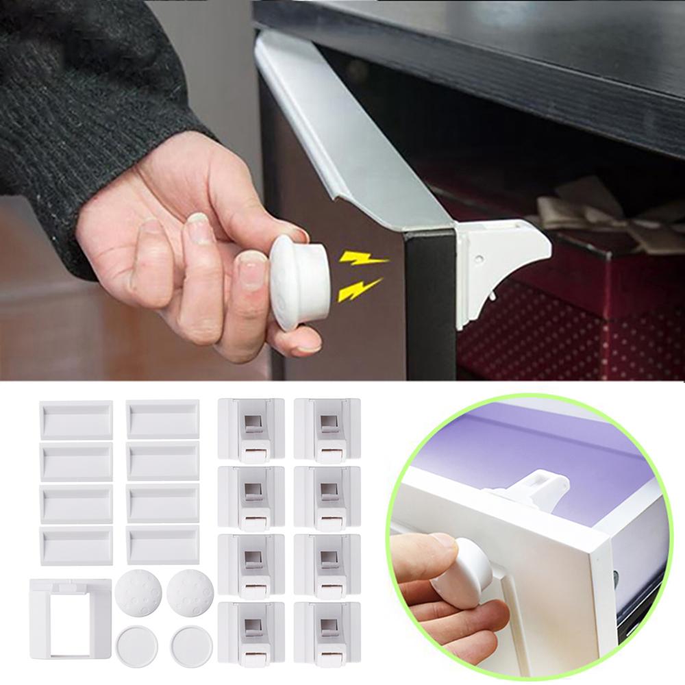 Từ Khóa Trẻ Em An Toàn Cho Bé Ngăn Kéo Tủ Cửa Khóa Trẻ Em Bảo Vệ Vô Hình Khóa Trẻ Em An Toàn