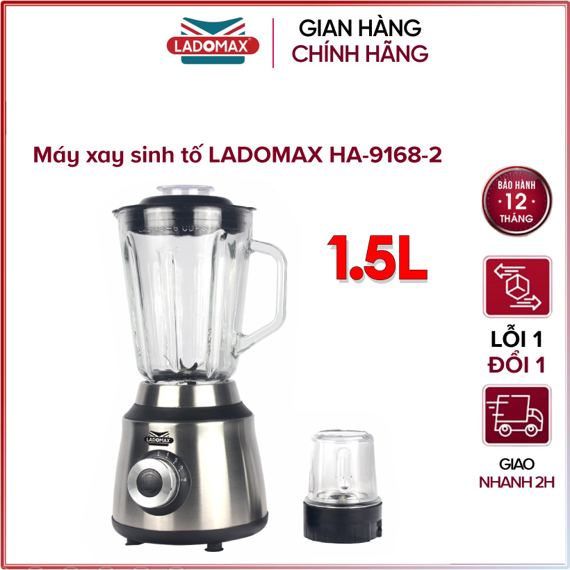 Máy xay sinh tố đa năng 2 cối Ladomax HA-9168-2 - Hàng chính hãng