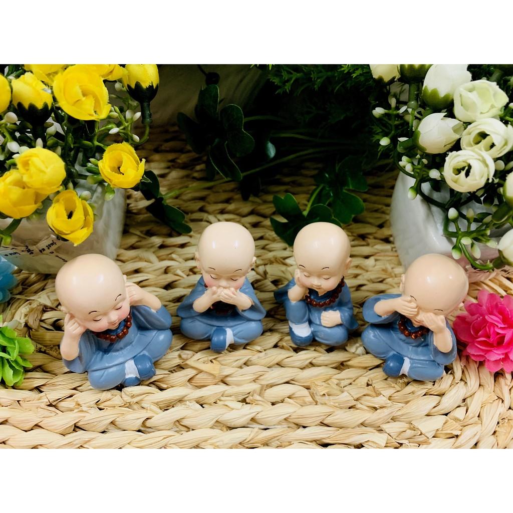Bộ 4 tượng chú tiểu tứ không gốm sứ