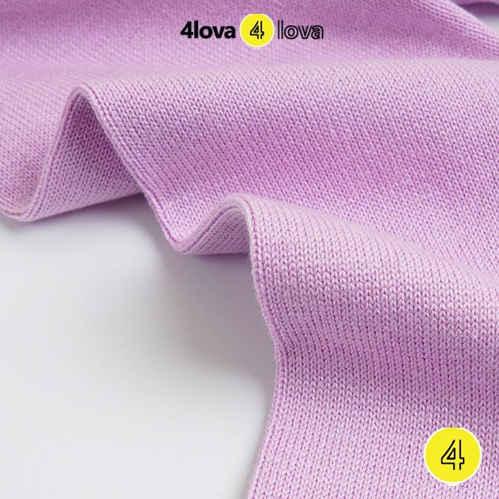 Áo len dài tay 4LOVAi giữ nhiệt họa tiết độc đáo cho bé gái từ 1 đến 6 tuổi