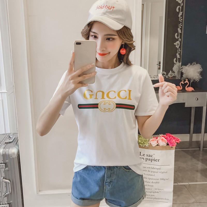 Áo Thun Nữ Ngắn Tay In Chữ Kiểu Hàn Quốc