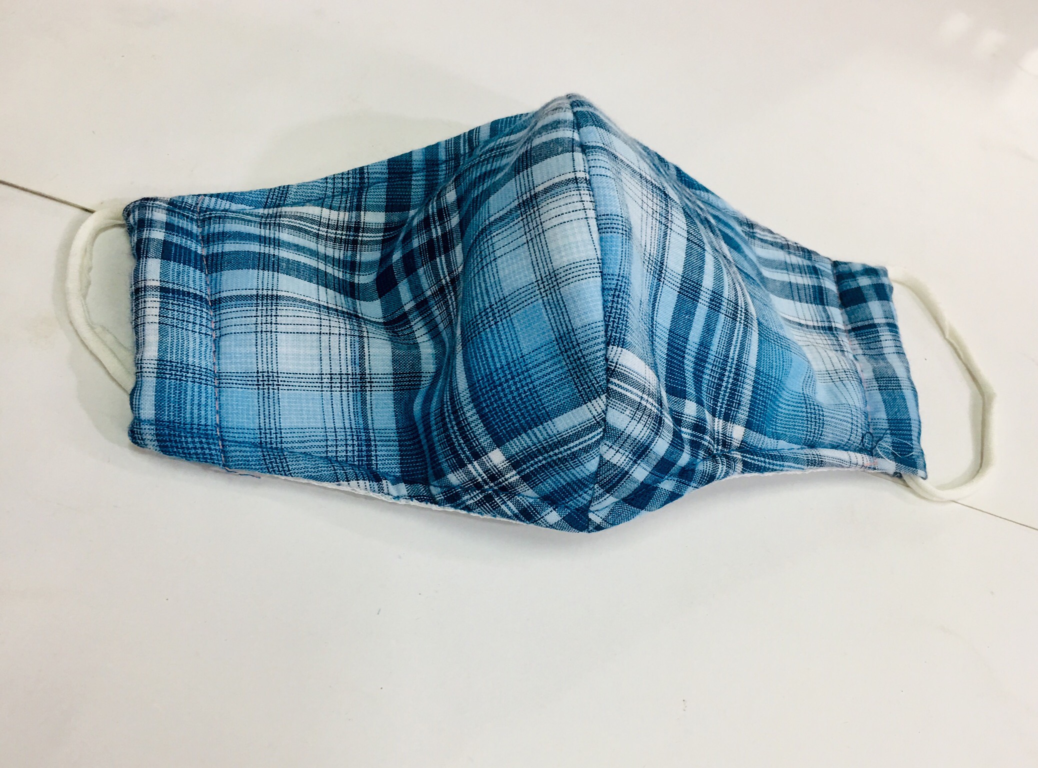 KHẨU TRANG DÀY VẢI KẺ COTTON COMBO 10 CÁI NHIỀU MÀU