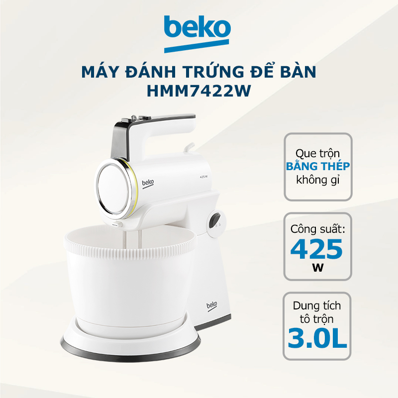 Máy đánh trứng để bàn BEKO HMM7422W - Hàng chính hãng