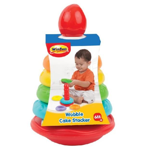 Cột bánh tháp xếp chồng vòng màu sắc 0774 - đồ chơi cho bé 6-24 tháng phát triển tư duy logic - BPA Free
