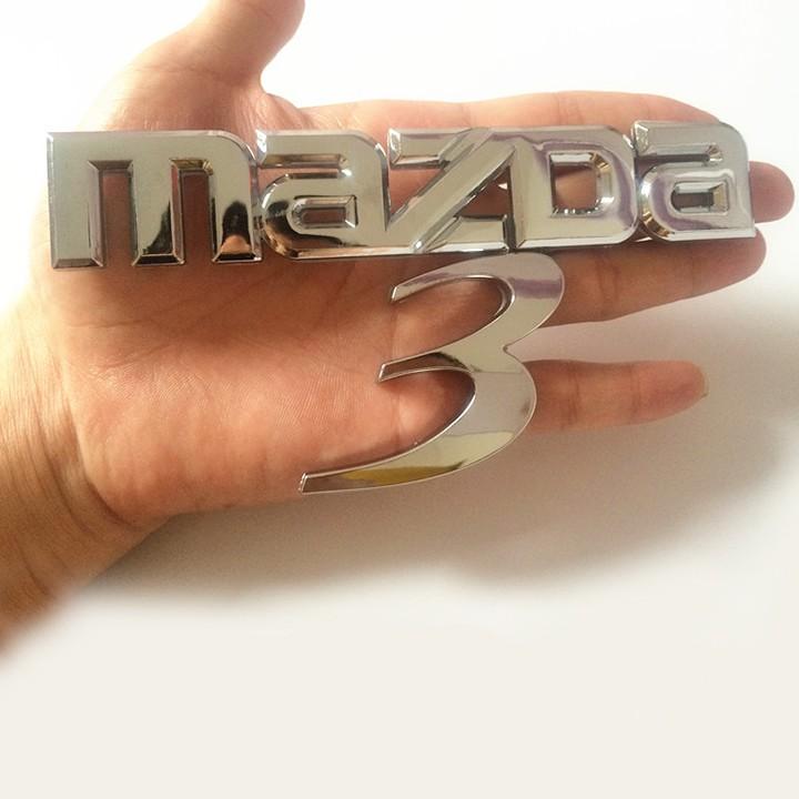 Tem Logo Chữ Nổi MAZDA Dán Trang Trí Xe
