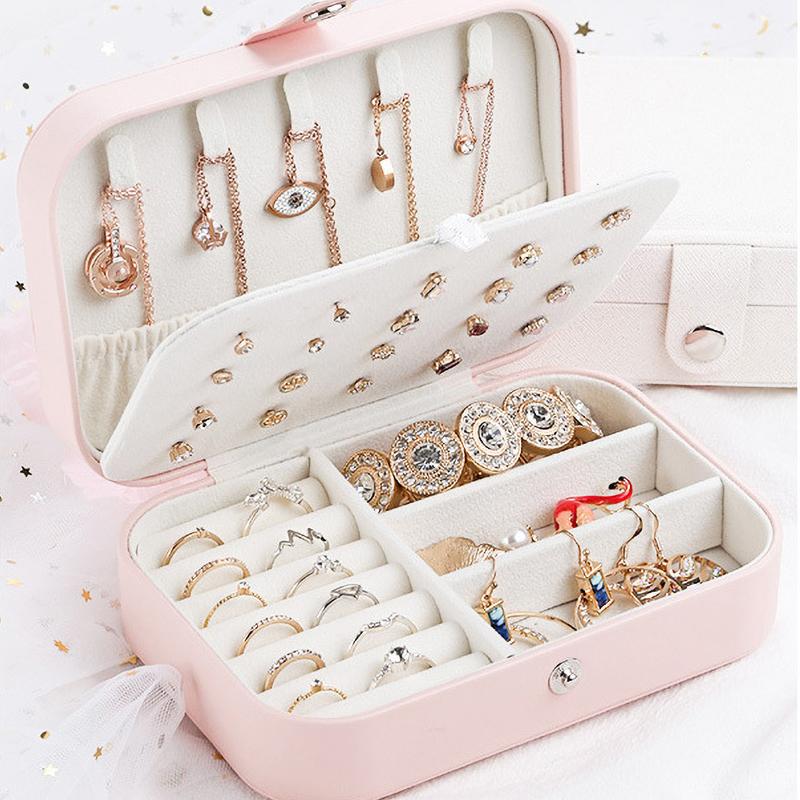 Hộp Đựng Trang Sức Bằng Da Đơn Giản Cho Nữ
