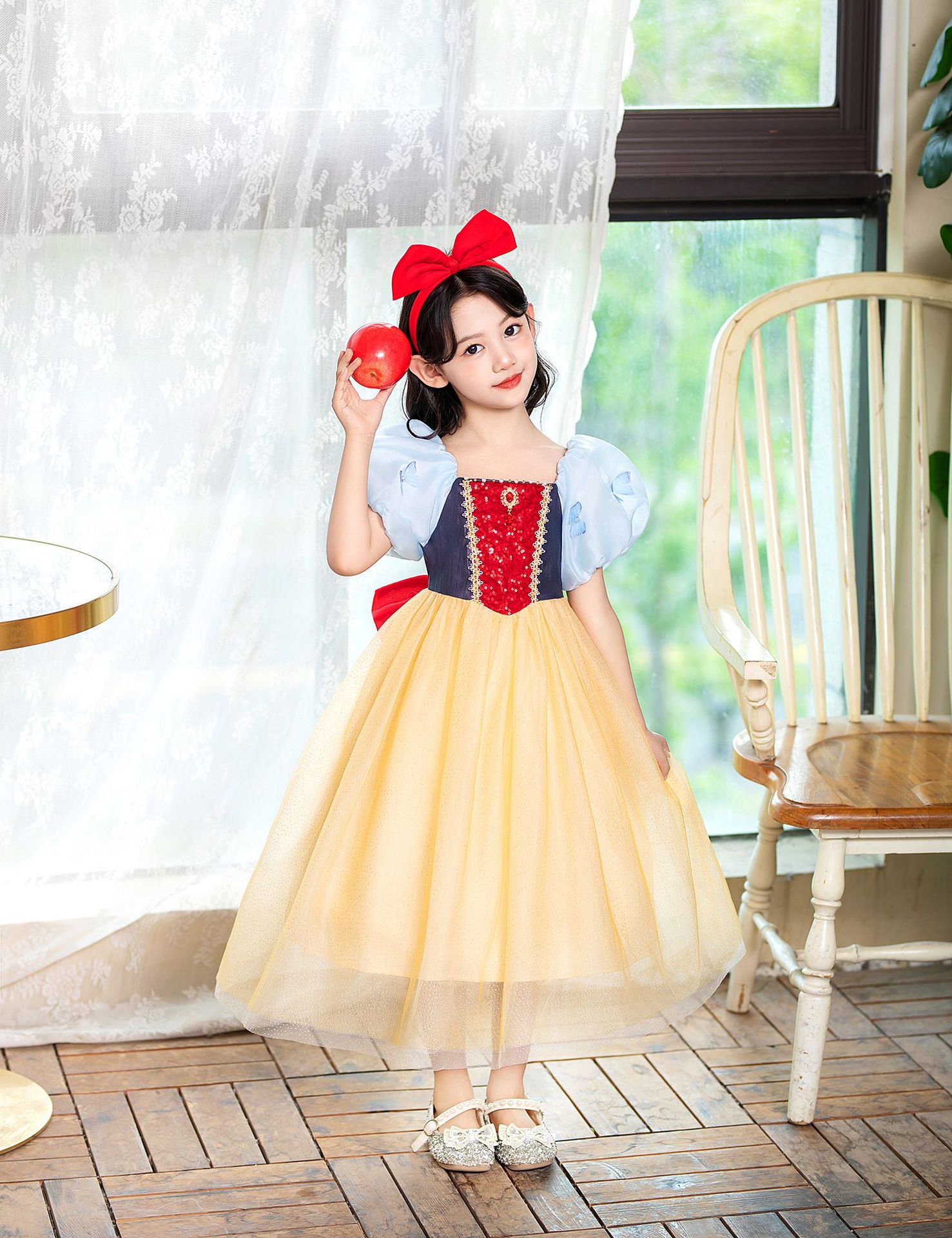 Đầm công chúa bạch tuyết cho bé gái hóa trang cosplay Halloween (tặng kèm cài tóc)