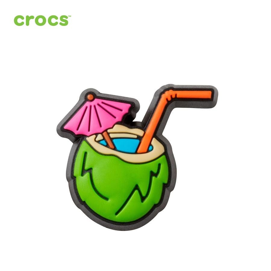 Sticker nhựa jibbitz unisex Crocs Coconut Drink