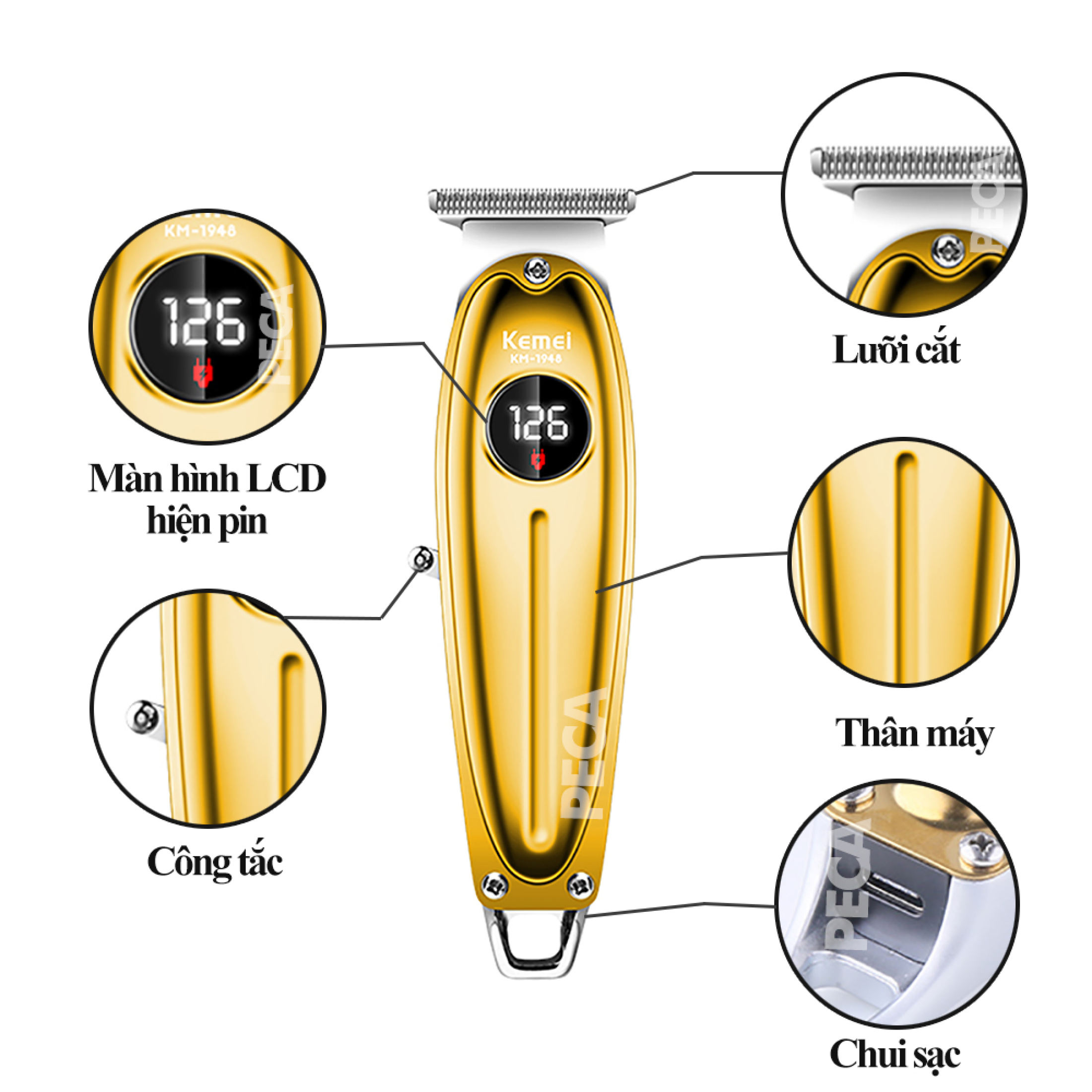 Tông đơ chấn viền cao cấp Kemei KM-1948