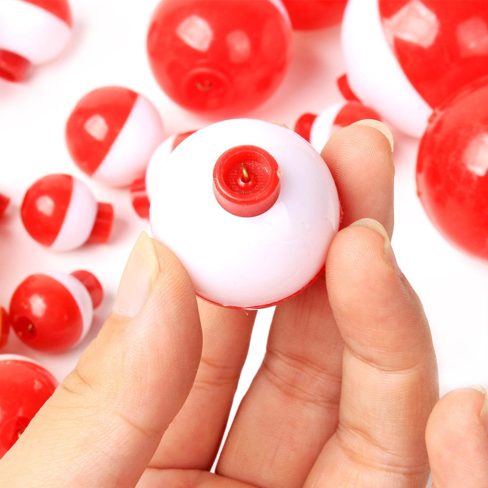 10 Pack Bobber Bulk Hard Plastic Fishing Float, Fishing Bobbers Snap-on Floats, Red and White