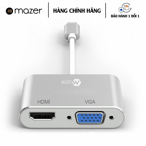 Cổng Chuyển Đổi Mazer USB-C Multimedia Pro Hub 4-in-1 (20cm) - Hàng Chính Hãng
