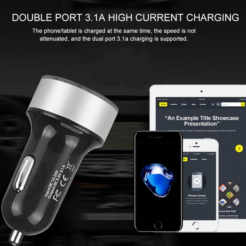 Dual USB QC 3.0 Bộ sạc xe hơi đa năng Đèn LED Voltmeter di động cho bộ sạc xe điện thoại di động