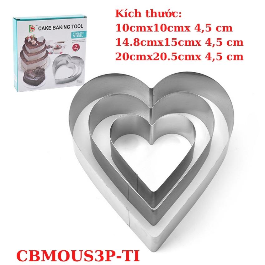 Khuôn RING Mousse Nhấn Cookies Cutter Dụng Cụ Làm Bánh Quy - CBMOUS3P-TIM