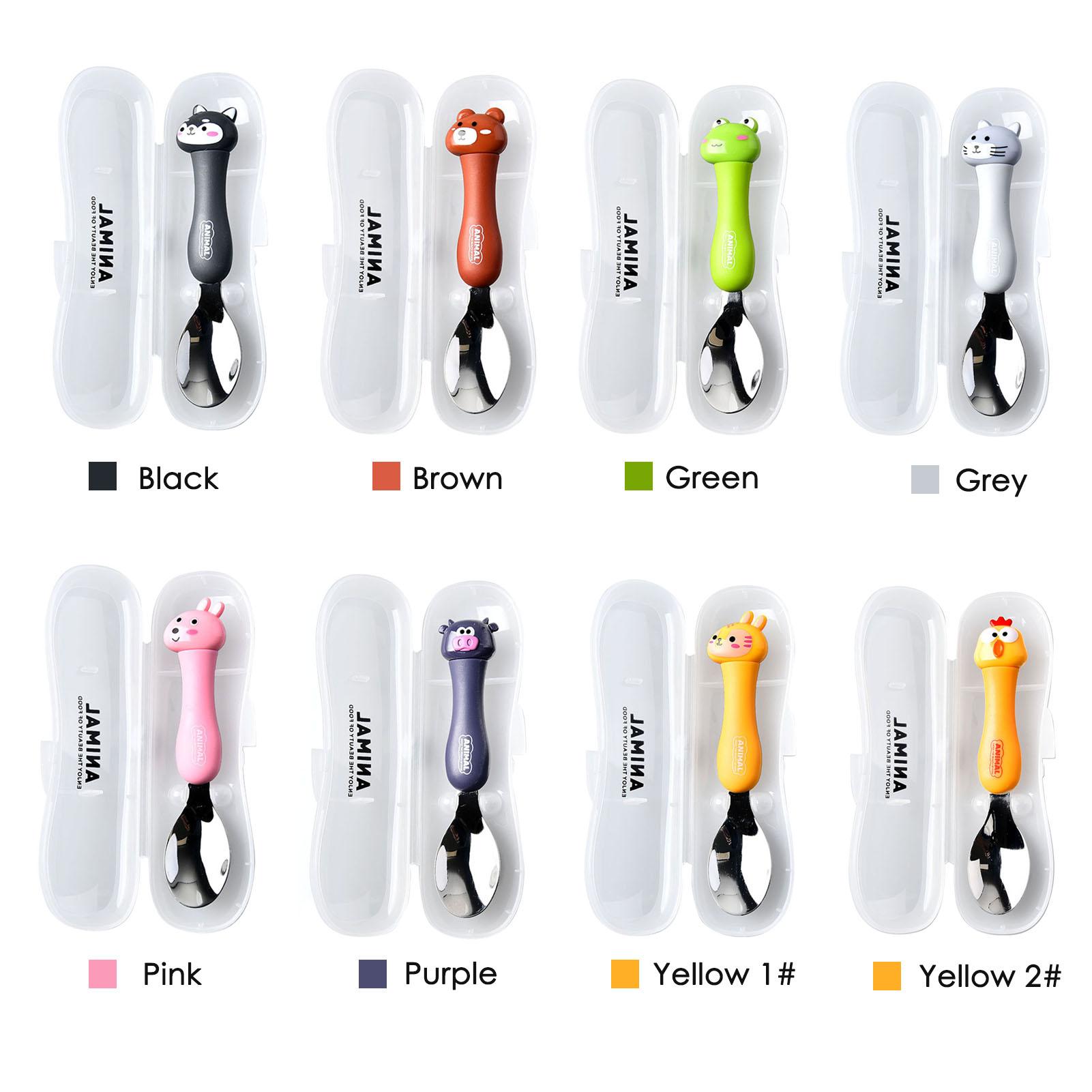 Thìa Muỗng Trẻ Em Thép Không Gỉ Hoạt Tiết Hoạt Hình Dễ Thương