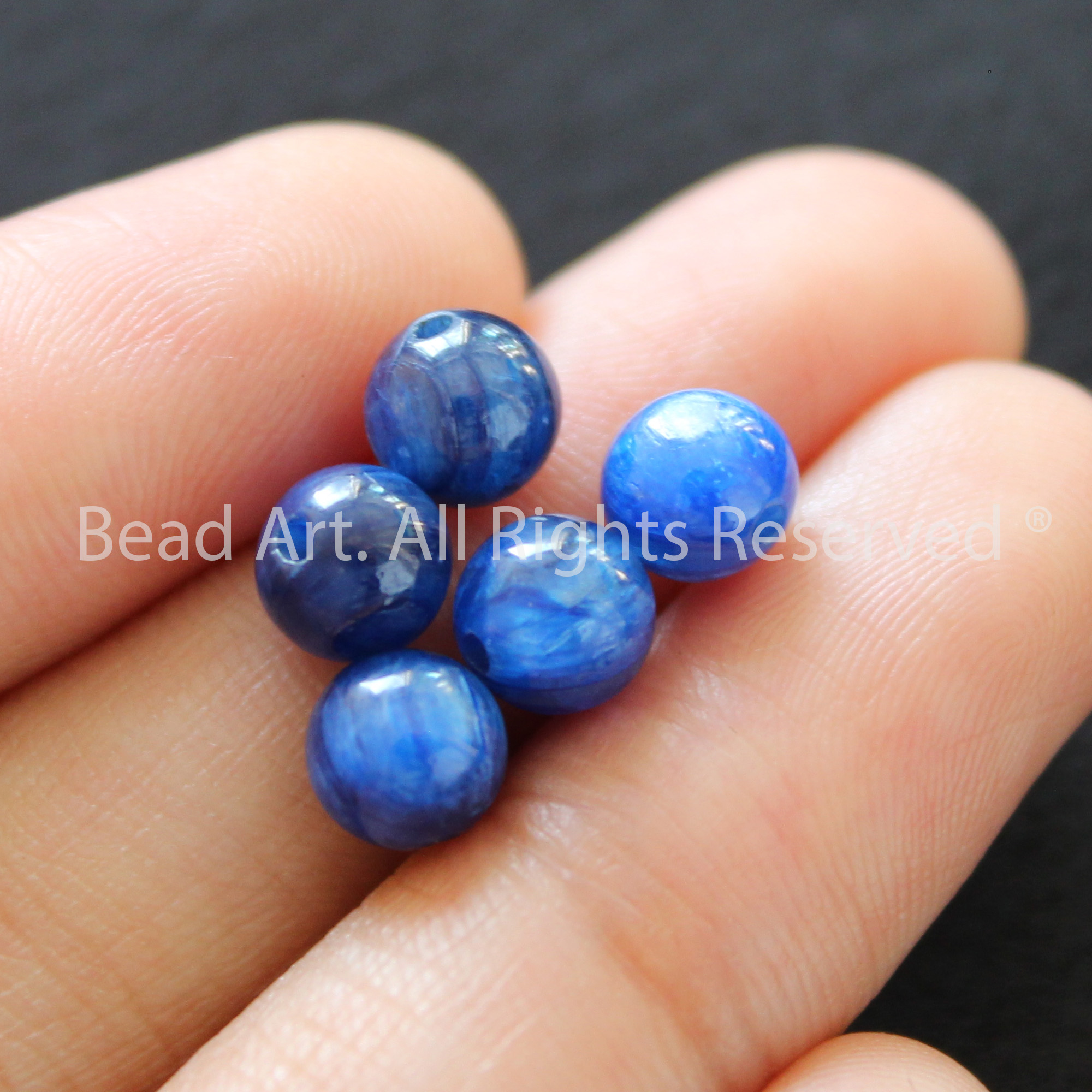 6MM Đá Kyanite Xanh Dương Tự Nhiên Loại AA, Hợp Mệnh Thủy, Mộc, Vòng Tay Phong Thuỷ, Chuỗi Hạt - Bead Art