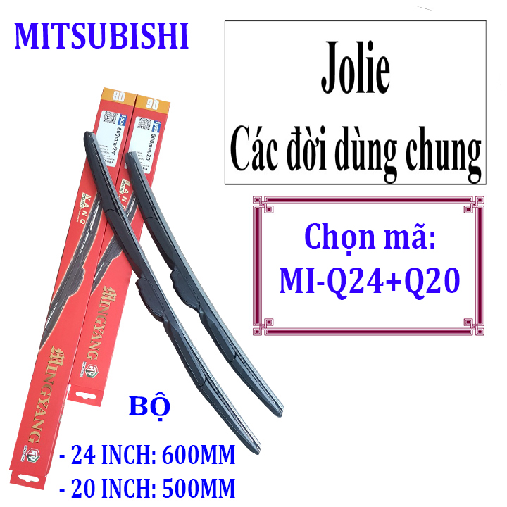 Bộ 2 thanh gạt nước mưa ô tô đa năng Nano cao cấp dùng cho xe Mitsubishi