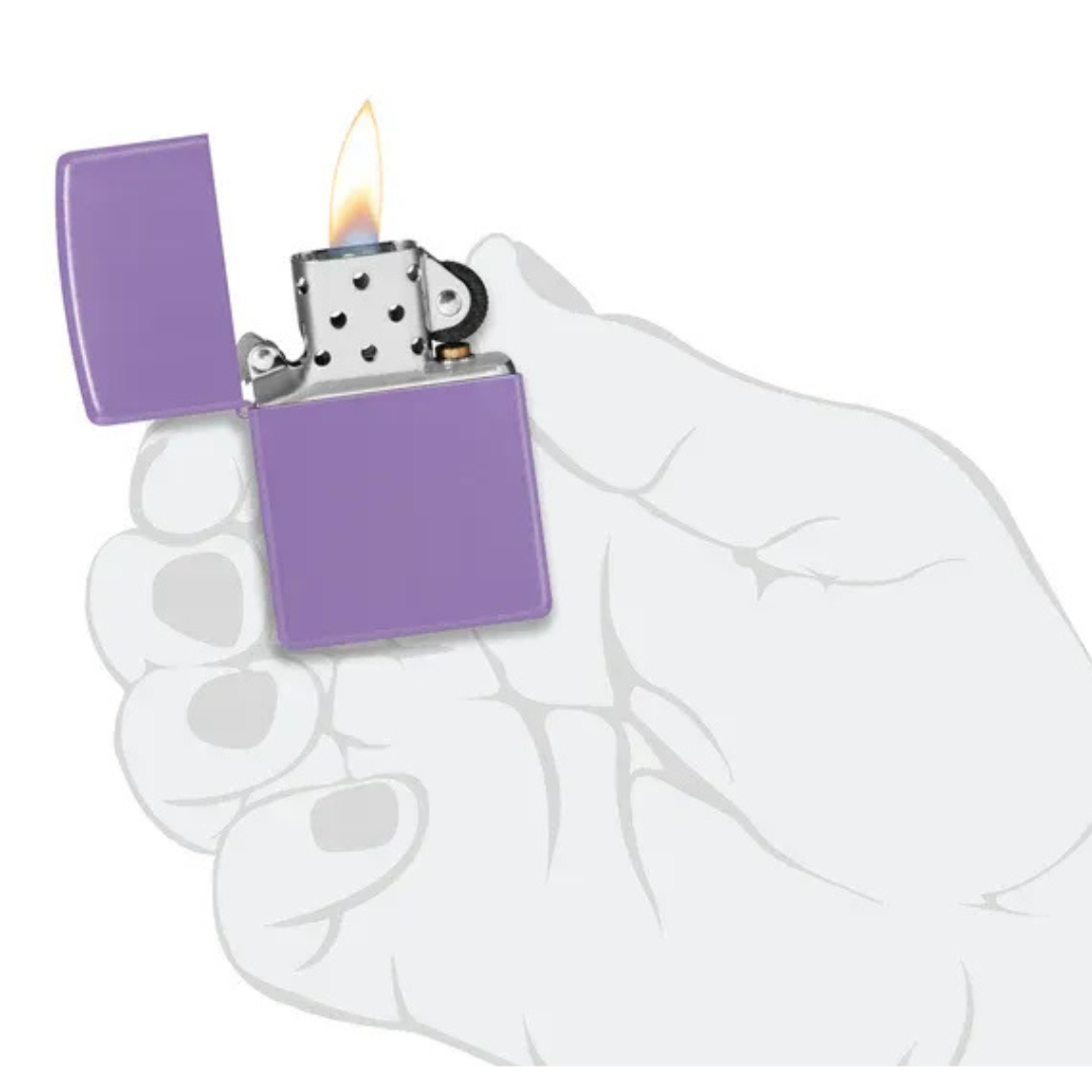 Bật Lửa Zippo Chính Hãng Mỹ Màu Tím Smoky Lavender Matte – Sơn Nhám Cao Cấp, Chống Gió, Vỏ Kim Loại Bền Bỉ