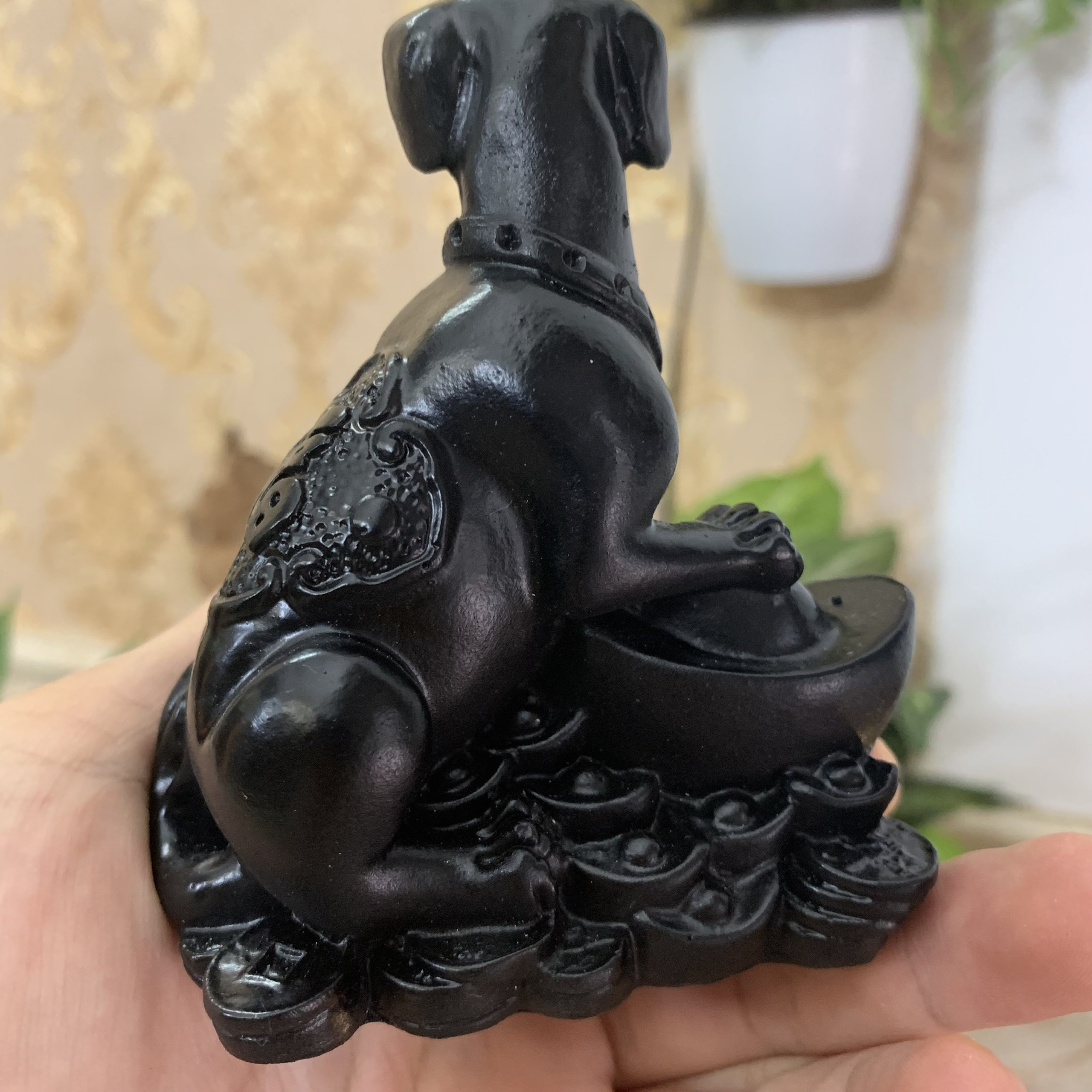 Tượng đá trang trí con chó giữ tài lộc phong thủy cho gia chủ trang trí để bàn làm việc | Chiều Cao 10cm