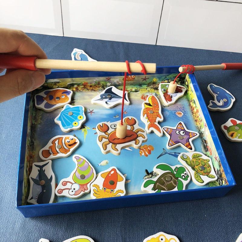 Đồ chơi gỗ - Câu cá thông minh 32 chi tiết hộp giấy