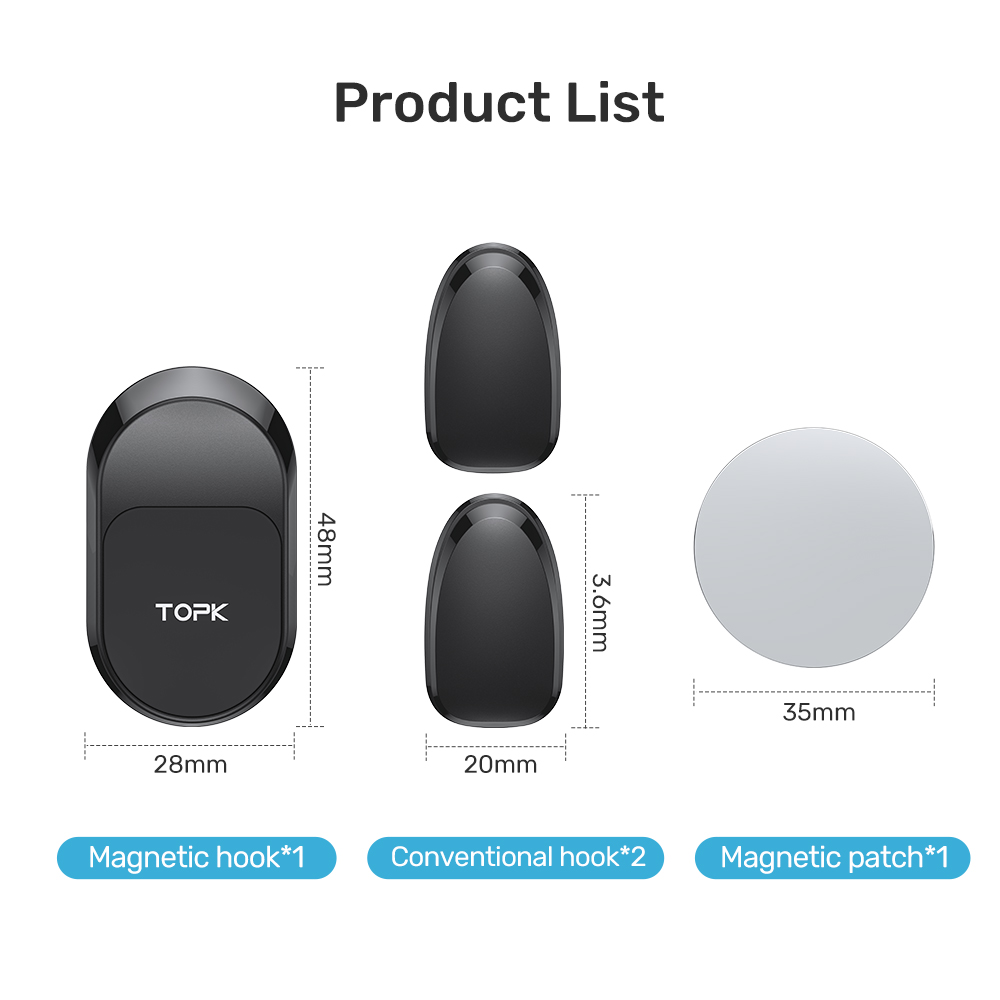 Giá Để Điện Thoại Từ Tính Mini TOPK D28 Giá Đỡ Điện Thoại Di Động Mini Gắn Nam Châm Cho Realme VIVO OPPO Xiaomi Huawei SAMSUNG iPhone - Hàng chính hãng