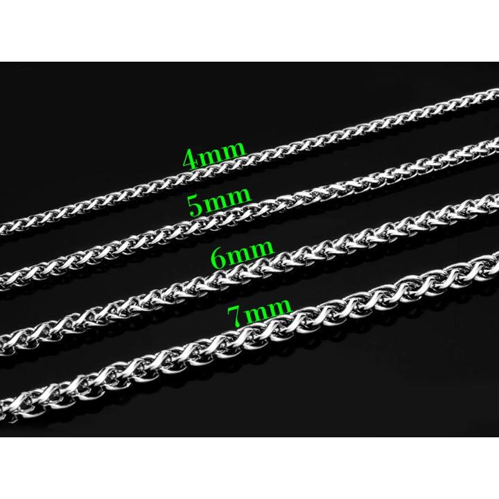 DÂY CHUYỀN NAM INOX KIỂU BÔNG DỪA 5LY đẹp, không đen