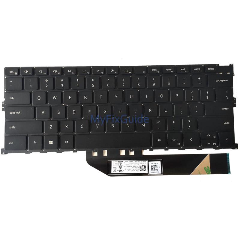 Bàn phím thay thế cho laptop Dell XPS 13 7390 Tablet 2-in-1, XPS 13 9310 2-in-1 ĐEN 9300