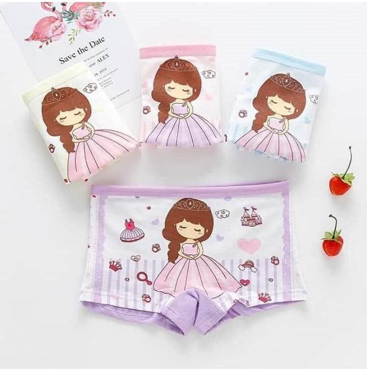 Set 4 quần chíp đùi cotton mềm mại cho bé gái