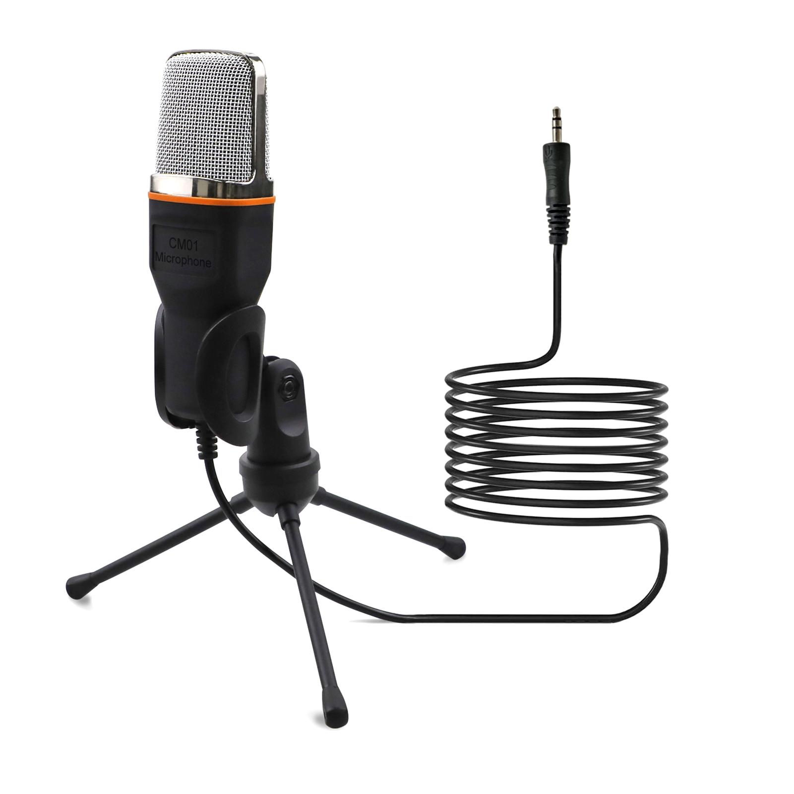 Micrô Âm thanh 3,5 mm với Chân máy chống trượt xoay 360 °